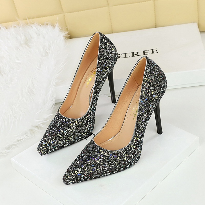 Sequins high-heeled shoes European style shoes for women