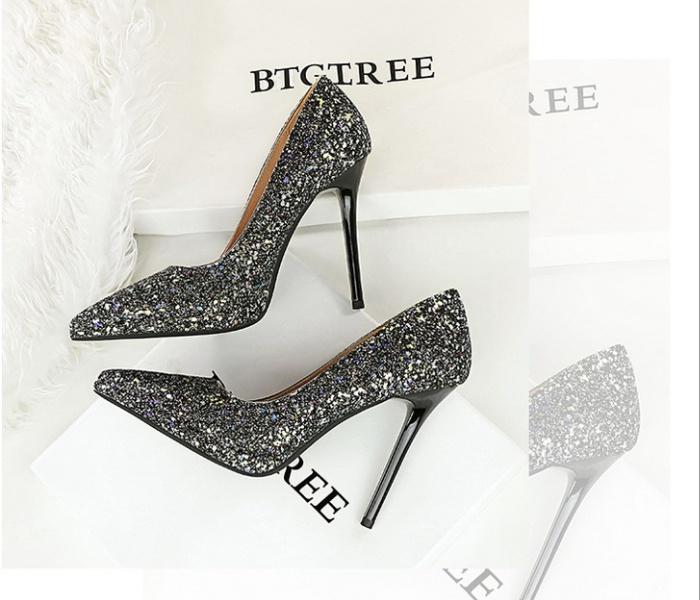 Sequins high-heeled shoes European style shoes for women