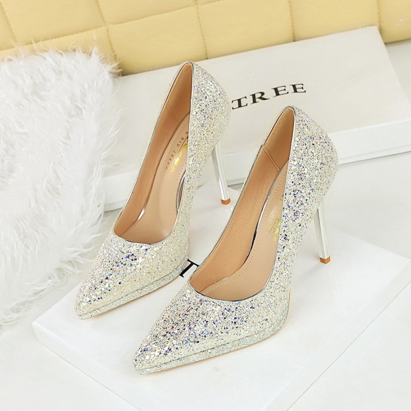 Sequins high-heeled shoes European style shoes for women