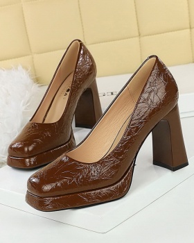 European style high-heeled shoes low platform for women