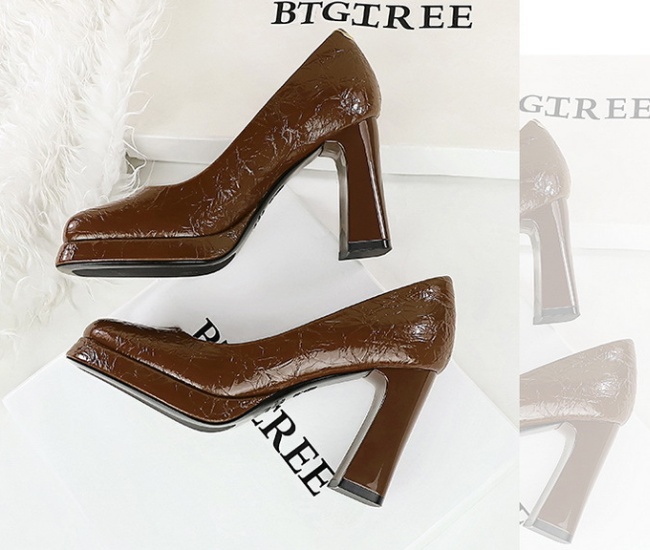 European style high-heeled shoes low platform for women