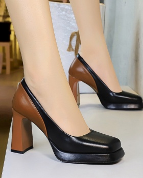 Mixed colors platform high-heeled shoes for women