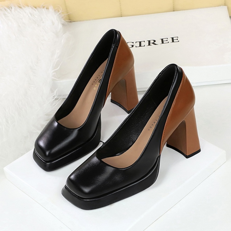 Mixed colors platform high-heeled shoes for women