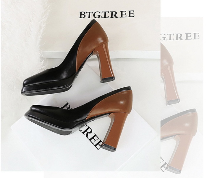 Mixed colors platform high-heeled shoes for women