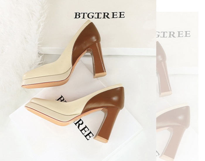 Mixed colors platform high-heeled shoes for women