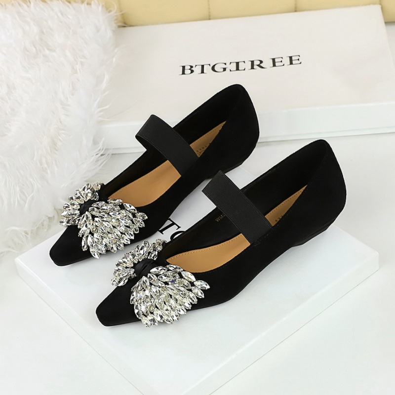 Slipsole bow shoes rhinestone lazy shoes for women