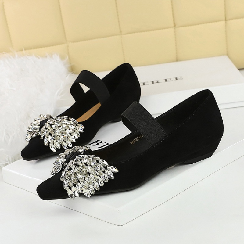 Slipsole bow shoes rhinestone lazy shoes for women