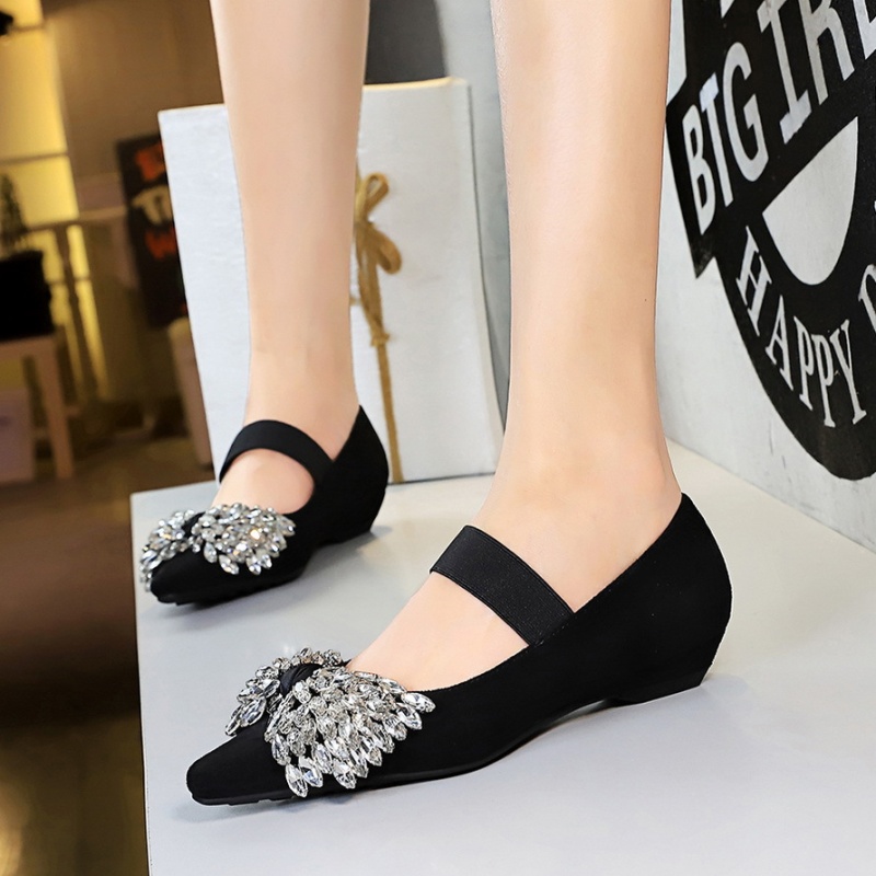 Slipsole bow shoes rhinestone lazy shoes for women