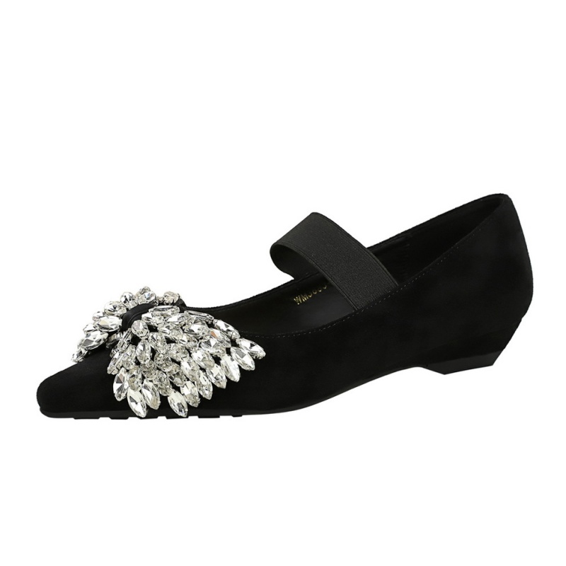 Slipsole bow shoes rhinestone lazy shoes for women