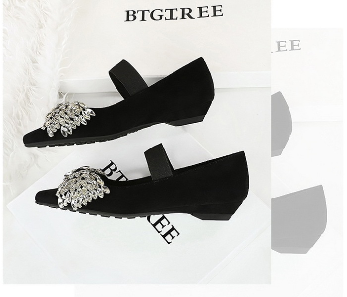 Slipsole bow shoes rhinestone lazy shoes for women