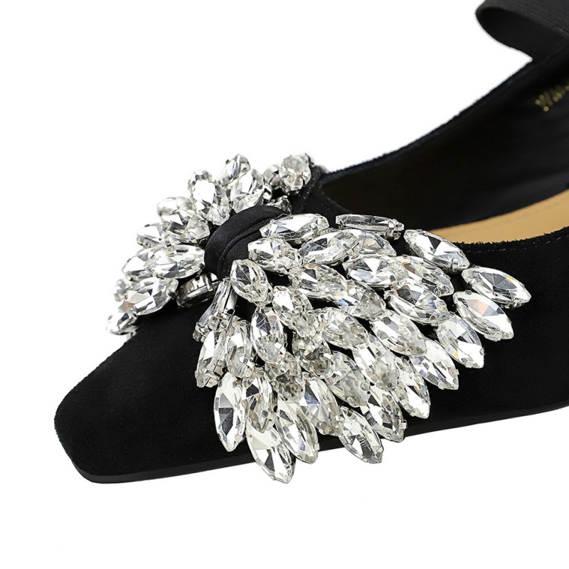 Slipsole bow shoes rhinestone lazy shoes for women