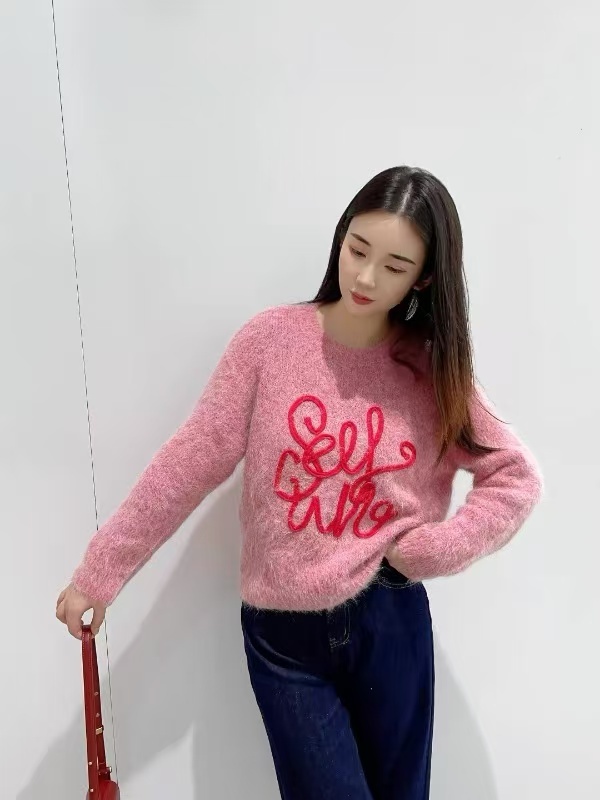 Letters sweater all-match tops for women