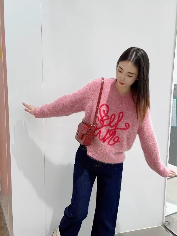 Letters sweater all-match tops for women