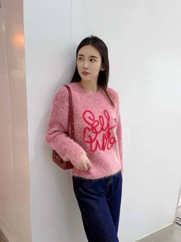 Letters sweater all-match tops for women