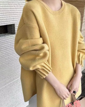 Lantern sleeve slim sweater loose tops for women