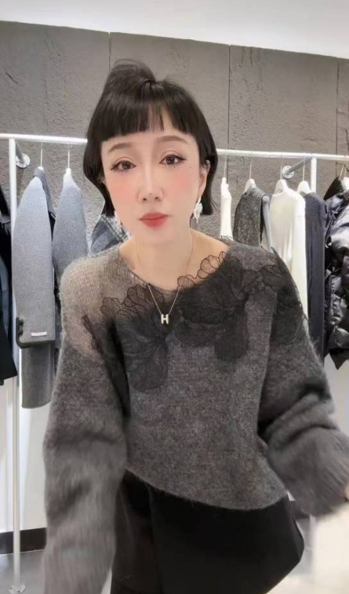 France style tops lace sweater for women