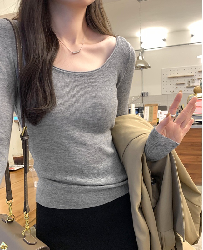 Wool autumn and winter smock knitted bottoming shirt for women