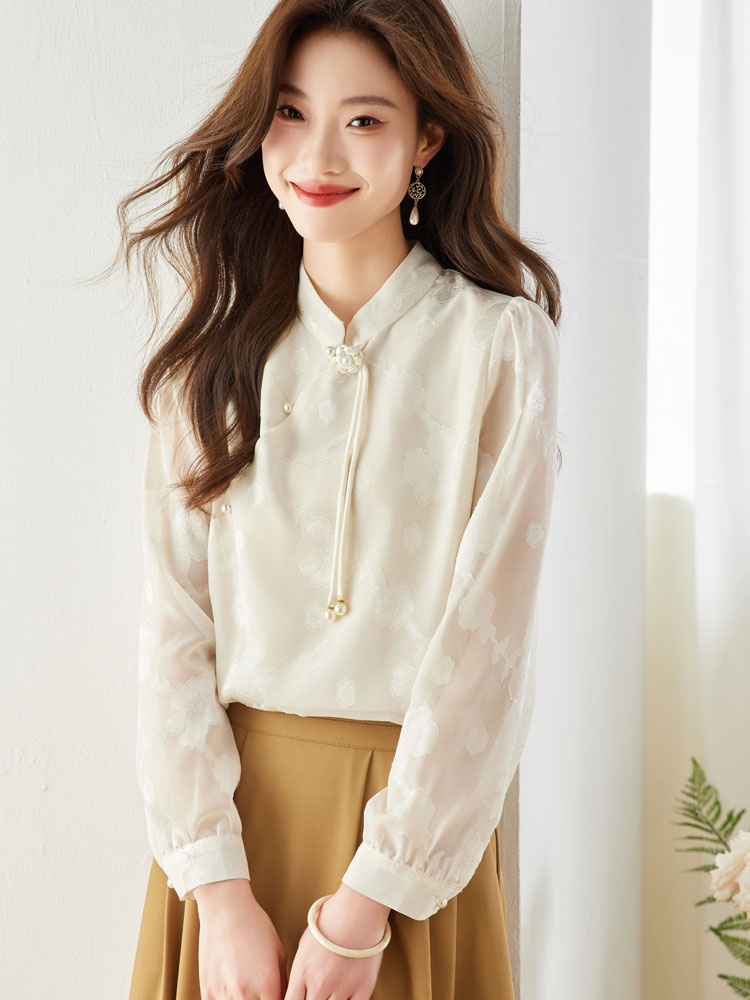 France style chiffon shirt temperament tops for women