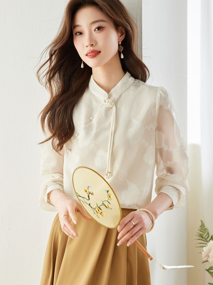 France style chiffon shirt temperament tops for women