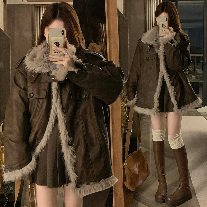 Winter coat plush cotton coat for women