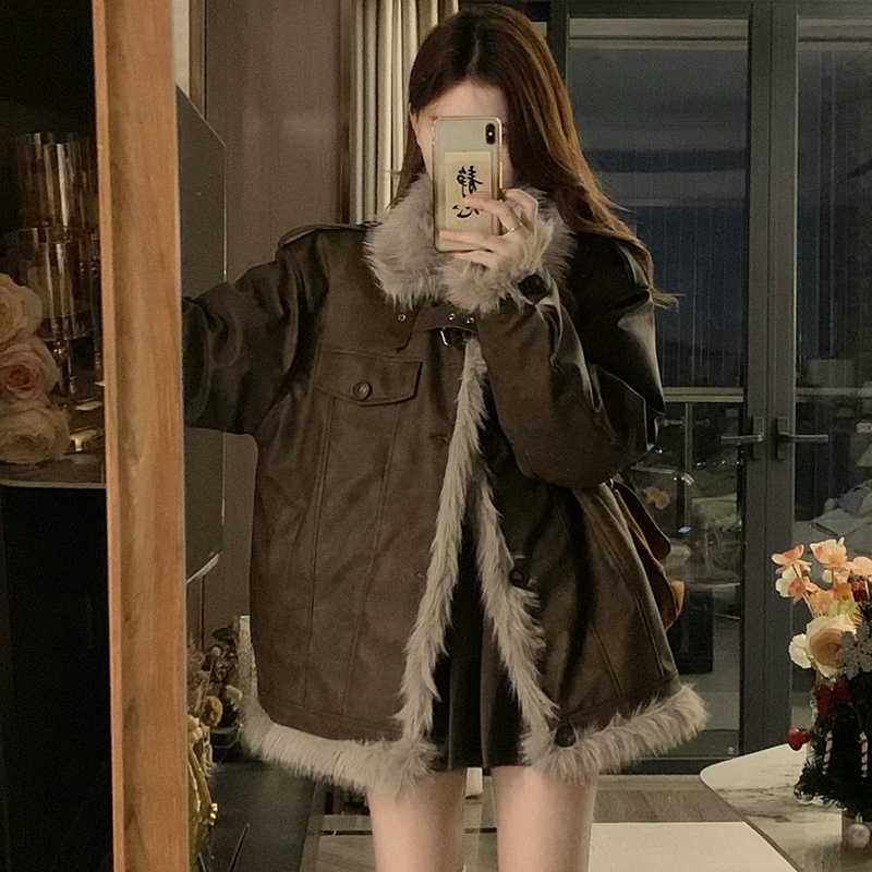 Winter coat plush cotton coat for women