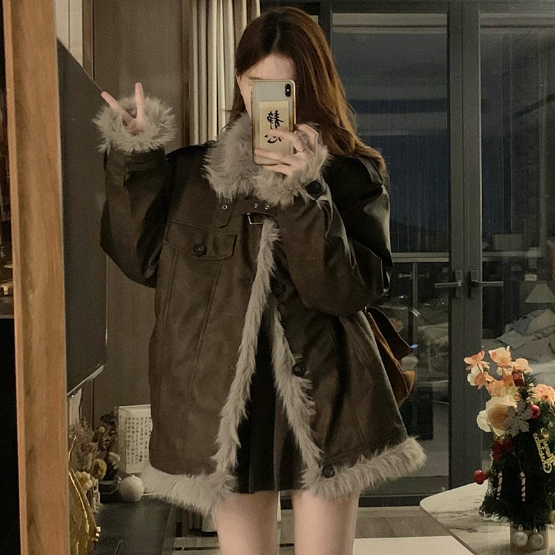 Winter coat plush cotton coat for women