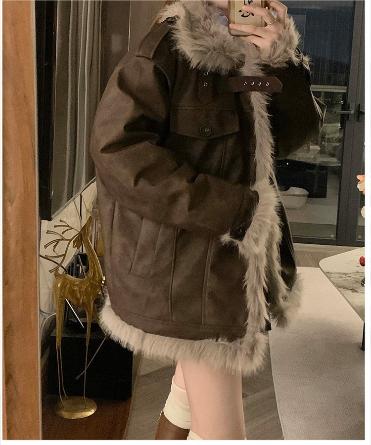 Winter coat plush cotton coat for women