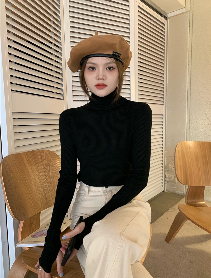 High collar sleeve thick plus long-sleeved sweater