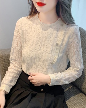 Lace shirt spring and autumn tops for women