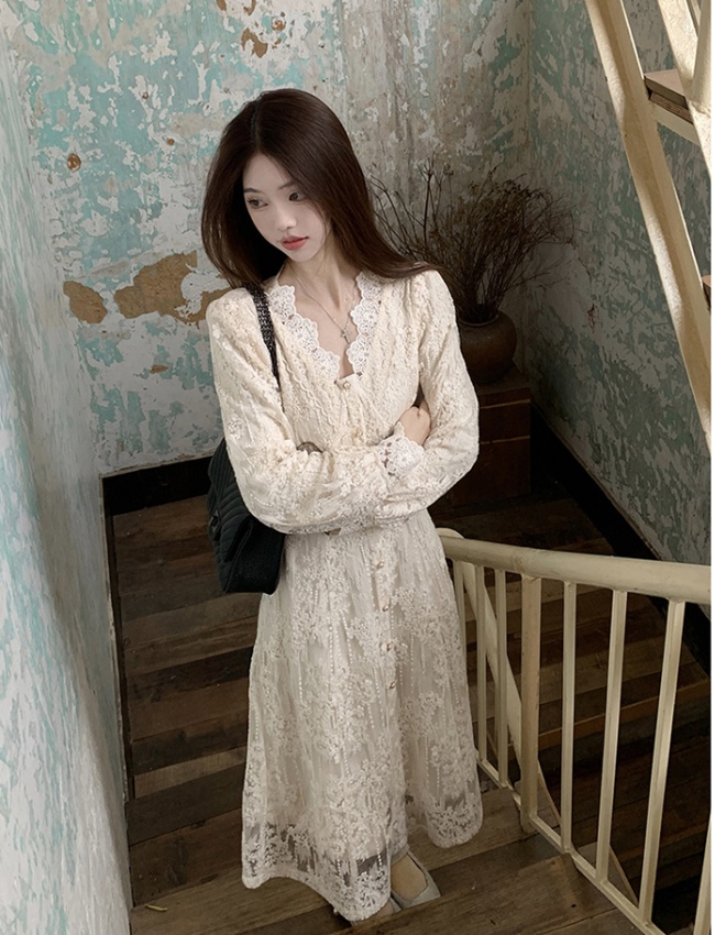 Slim bottoming tender dress spring lady long dress