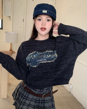 Knitted retro loose autumn and winter short thick sweater