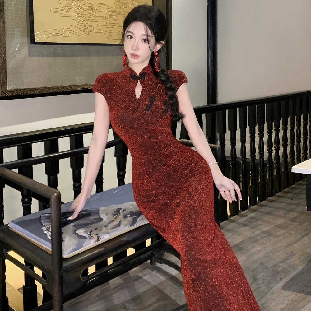 Elegant retro dress Chinese style slim cheongsam