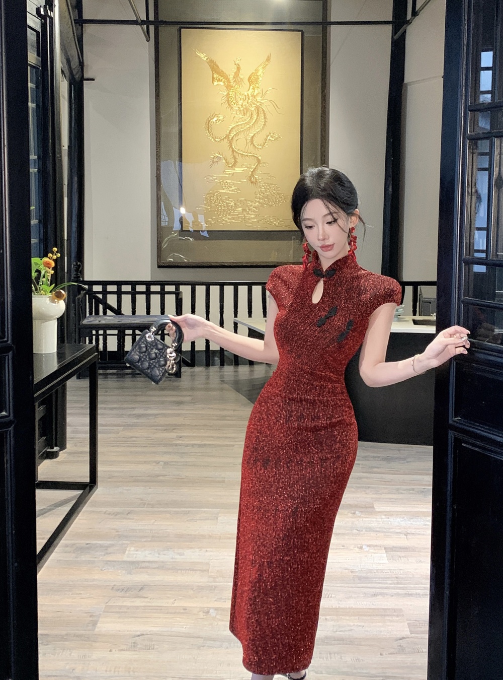 Elegant retro dress Chinese style slim cheongsam