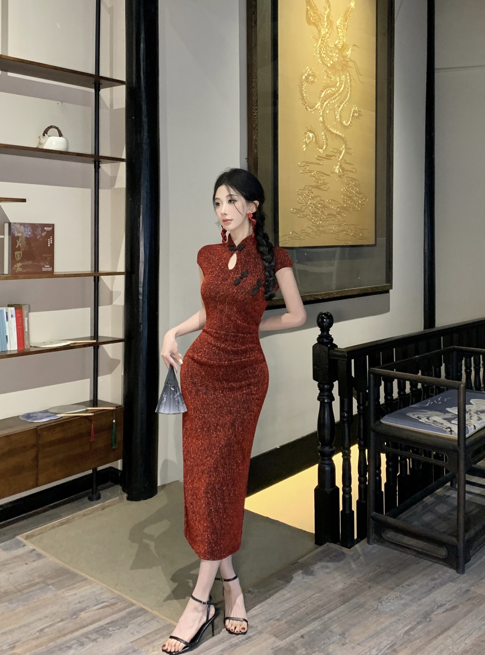 Elegant retro dress Chinese style slim cheongsam