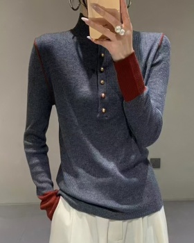 Temperament half high collar bottoming shirt loose sweater