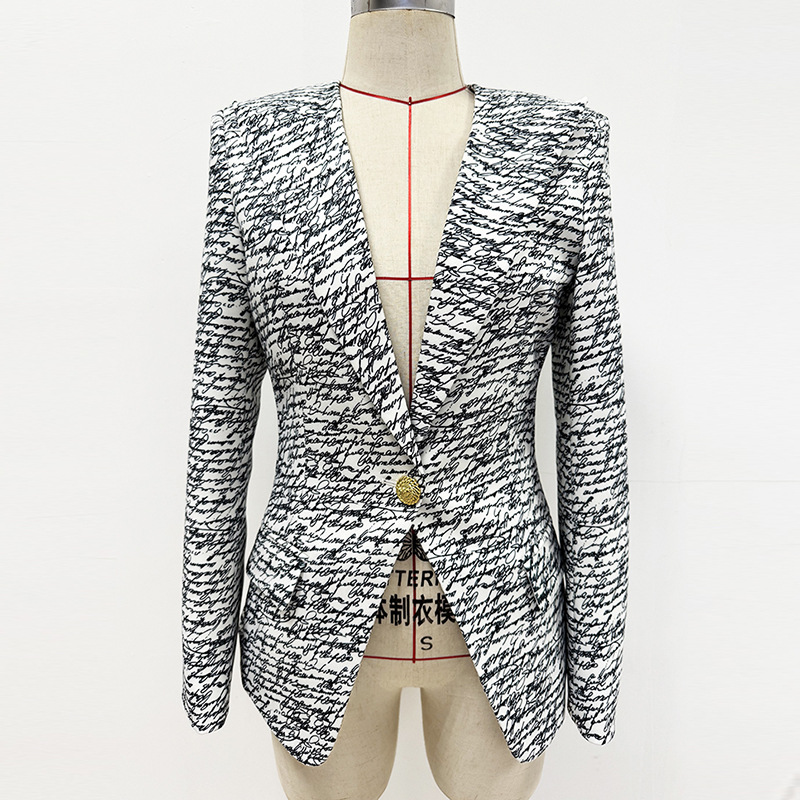 A buckle spring english word coat slim fashion jacket