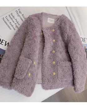 Lambs wool chanelstyle tender fabrics Korean style coat