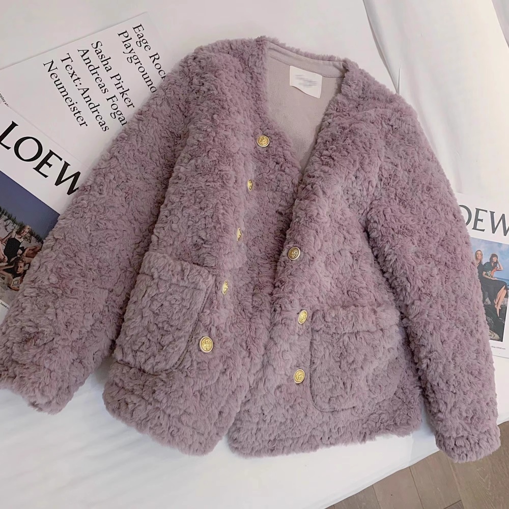 Lambs wool chanelstyle tender fabrics Korean style coat