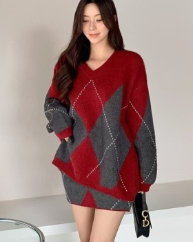 Lazy sweater fashion short skirt 2pcs set