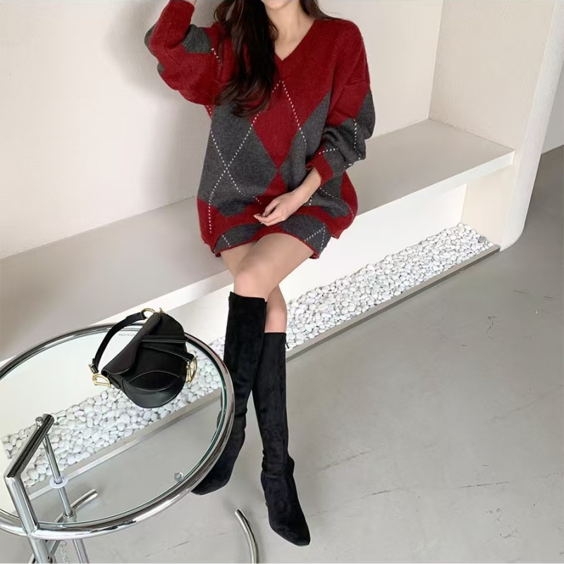 Lazy sweater fashion short skirt 2pcs set