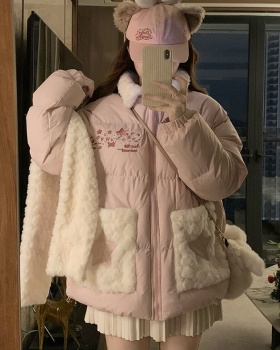 Sweet stars pink coat lovely thermal cotton coat