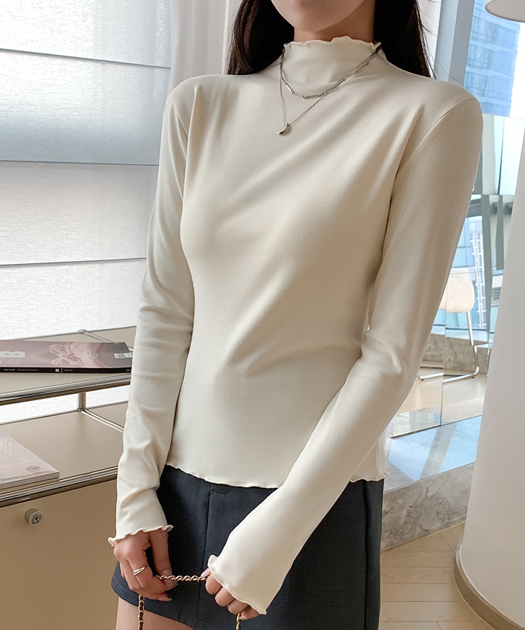 Slim bottoming shirt high collar tops for women