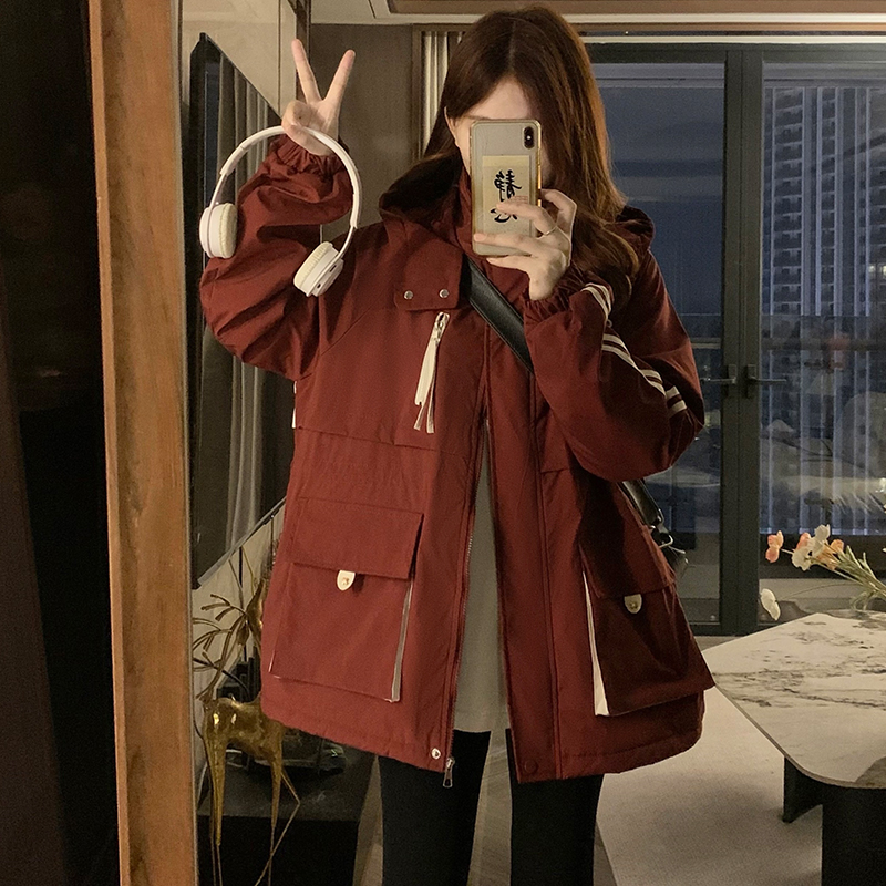 Hooded thick cotton coat long winter coat for women