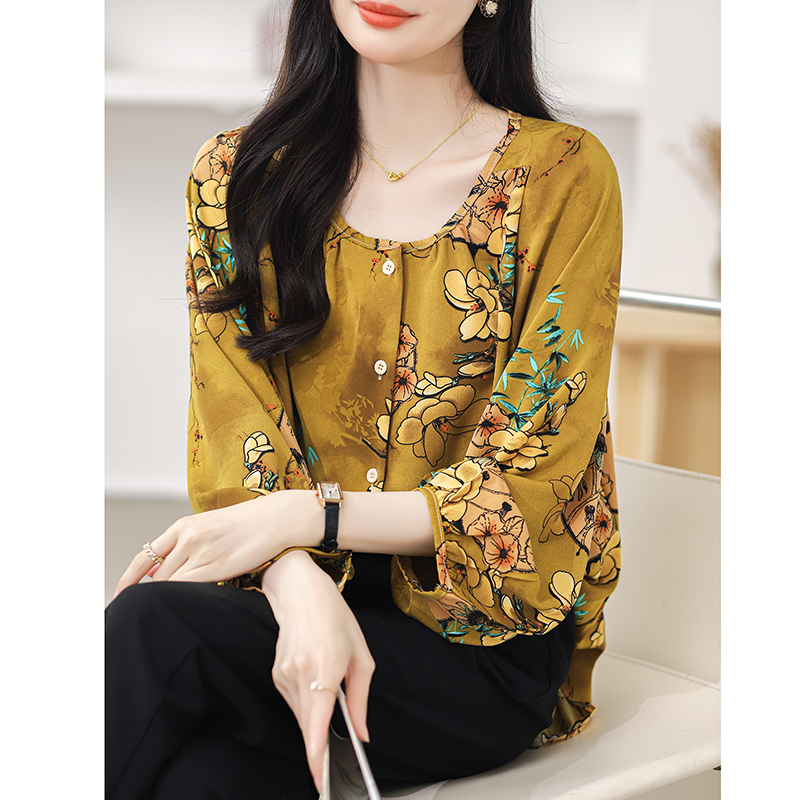 Show young chiffon shirt large yard shirt for women