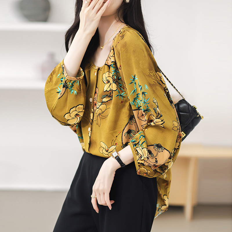 Show young chiffon shirt large yard shirt for women