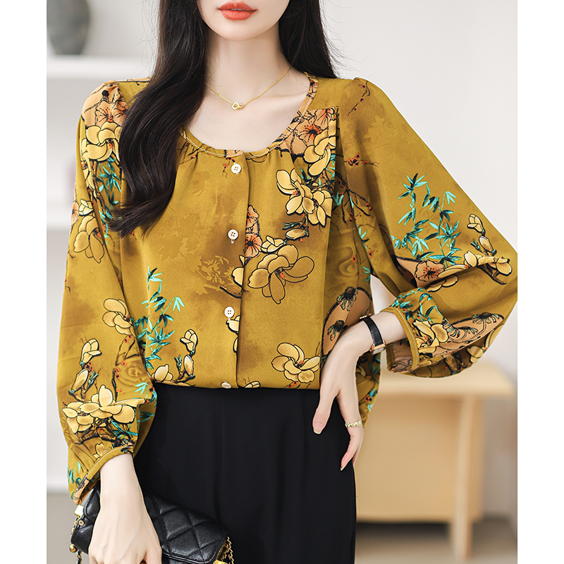 Show young chiffon shirt large yard shirt for women