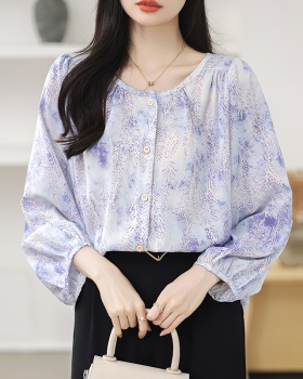 All-match Cover belly shirt long sleeve tops for women