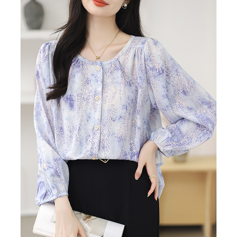 All-match Cover belly shirt long sleeve tops for women