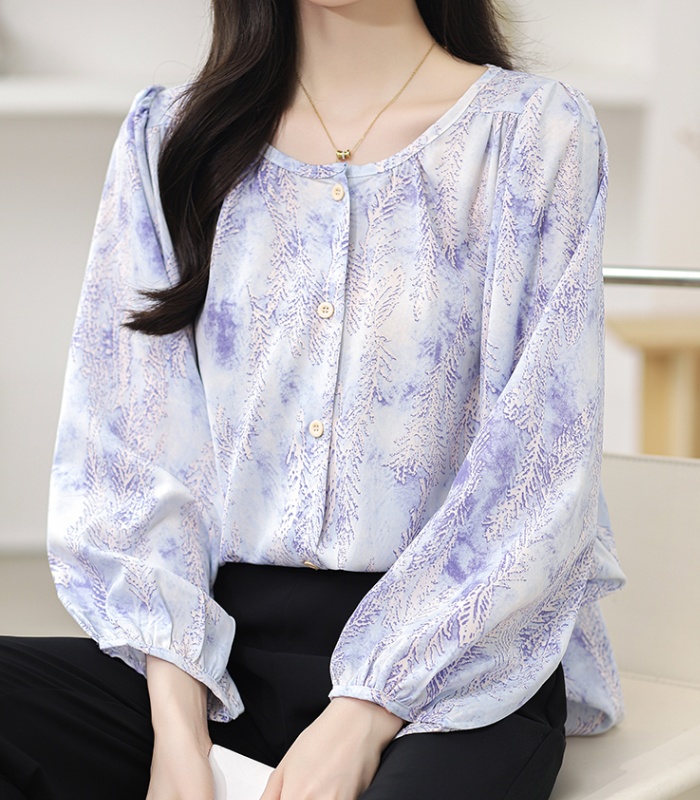 All-match Cover belly shirt long sleeve tops for women