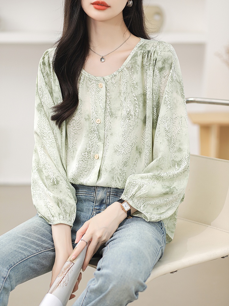 All-match Cover belly shirt long sleeve tops for women